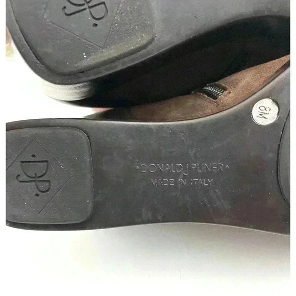 Donald J Pliner Women's Italian Dark Brown Suede Leather Wedge Platform Size 8 - Picture 5 of 9